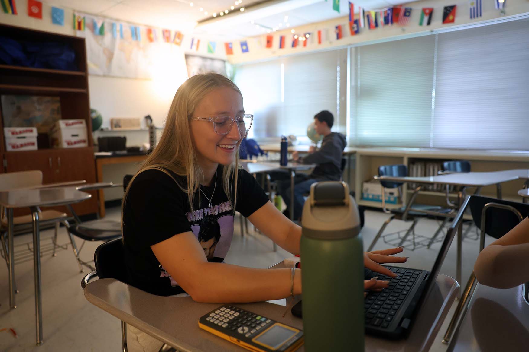 HS student on chromebook