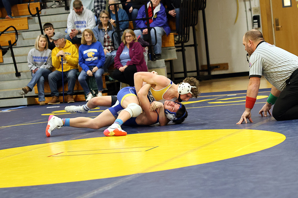 boy wrestling with opponent in headlock